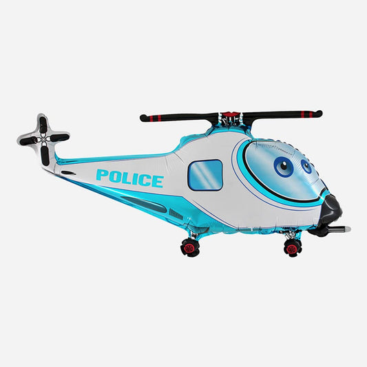 Anniversaire police : ballon hélicoptÚre de police compatible hélium