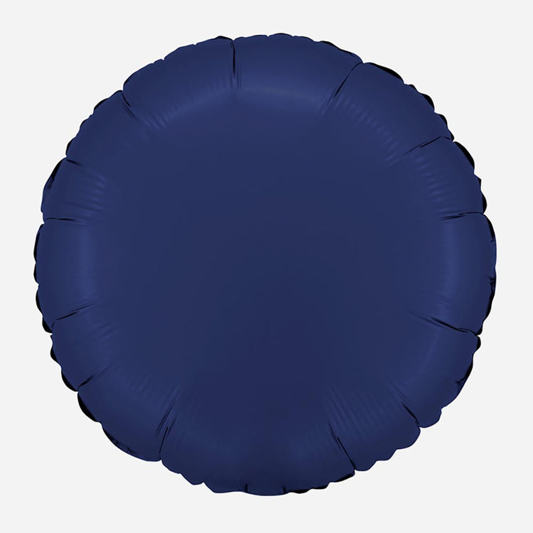 Ballon mylar rond bleu marine : deco anniversaire animaux marins