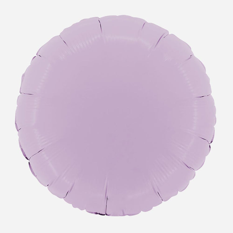 Ballon mylar pastille lilas mat : deco anniversaire Bridgerton
