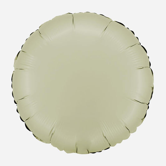 Ballon helium pastille olive satin : deco mariage botanique