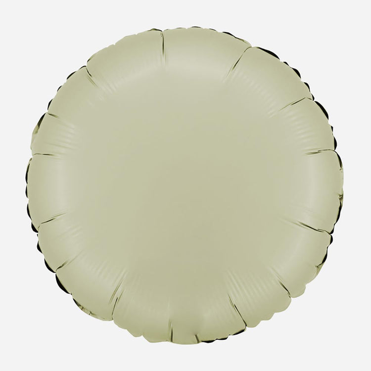 Ballon helium pastille olive satin : deco mariage botanique