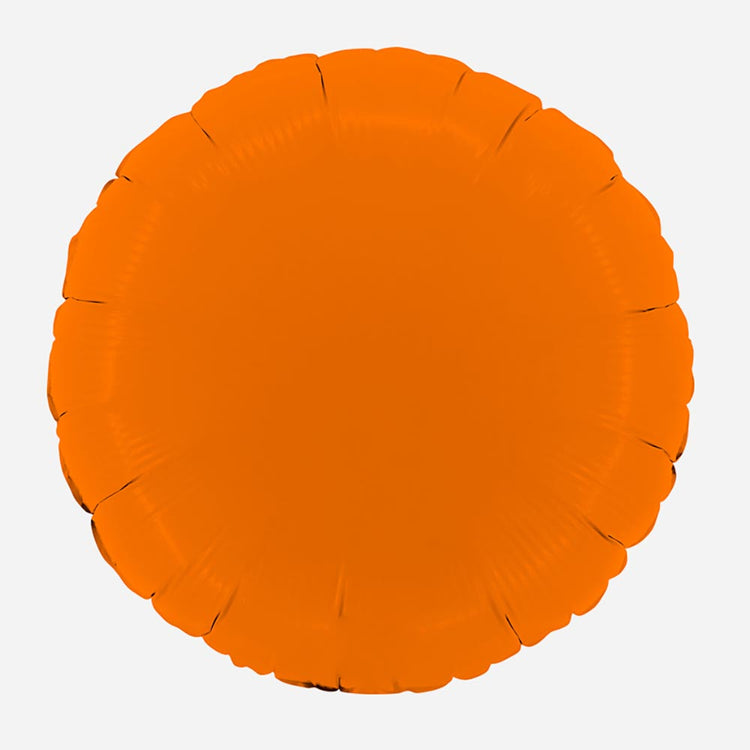 Ballon mylar pastille orange mat : deco anniversaire safari