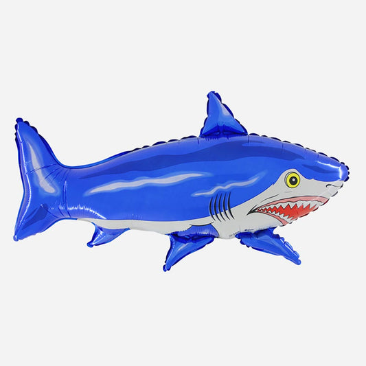 Anniversaire requin : ballon requin bleu géant à gonfler à l'hélium