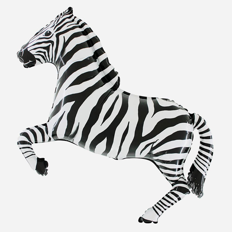 Anniversaire safari : ballon zèbre à gonfler à l'helium made in Italy