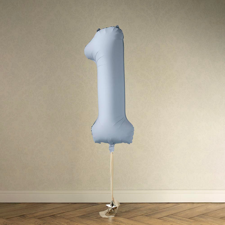 Ballon chiffre bleu brume pour fĂȘte Ă©lĂ©gante ou enfantine