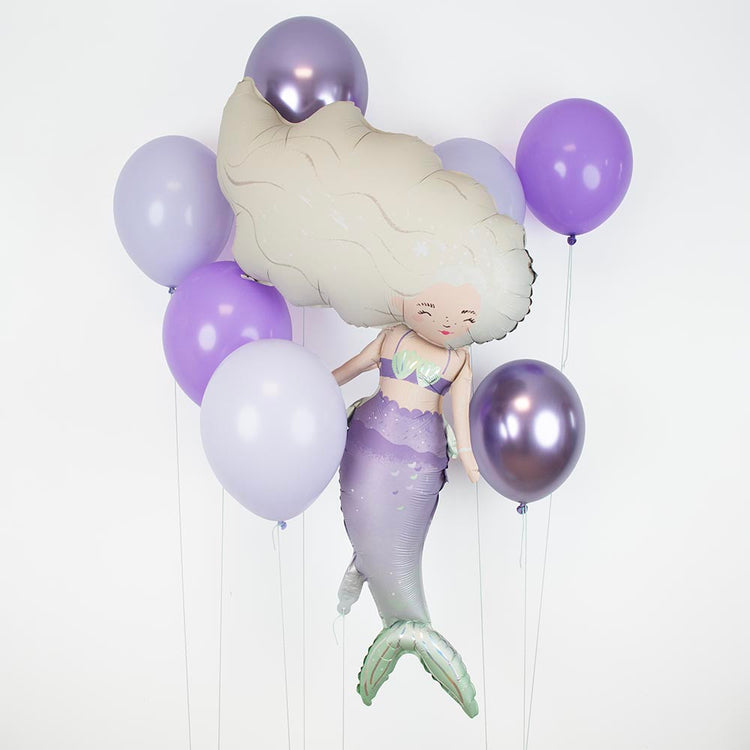 Ballon sirène mauve pour anniversaire sirène ou déco féerique