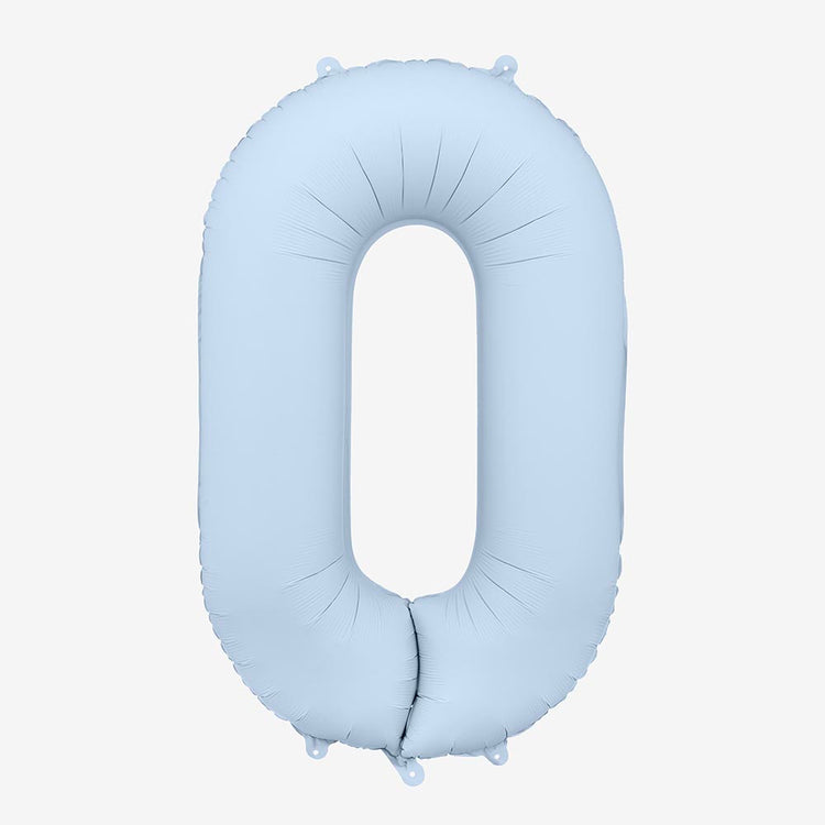 Ballon hélium chiffre bleu doux pour anniversaire garçon