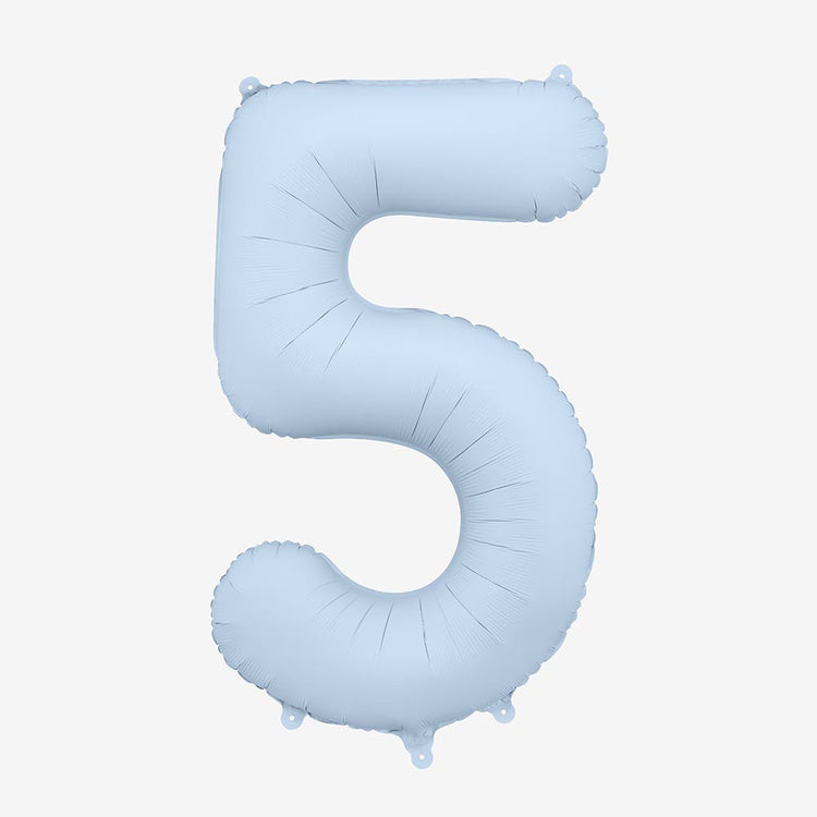 Hélium chiffre bleu pastel pour décoration enfant