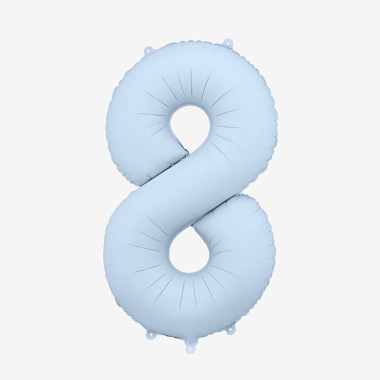 Ballon chiffre bleu brume pour photobooth ou gĂąteau
