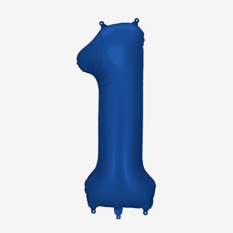 Ballon hélium chiffre bleu foncé, idéal pour décoration enfant
