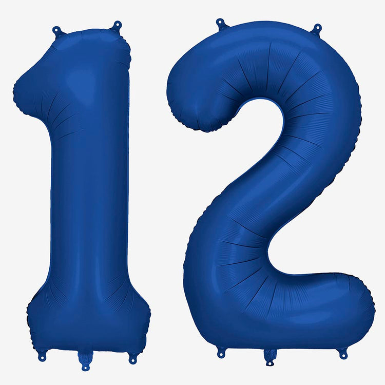 Ballon gĂ©ant bleu marine, chiffre hĂ©lium pour fĂȘte Ă©lĂ©gante