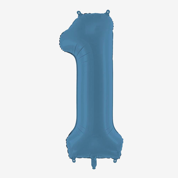 Déco anniversaire chiffre bleu pétrole à suspendre