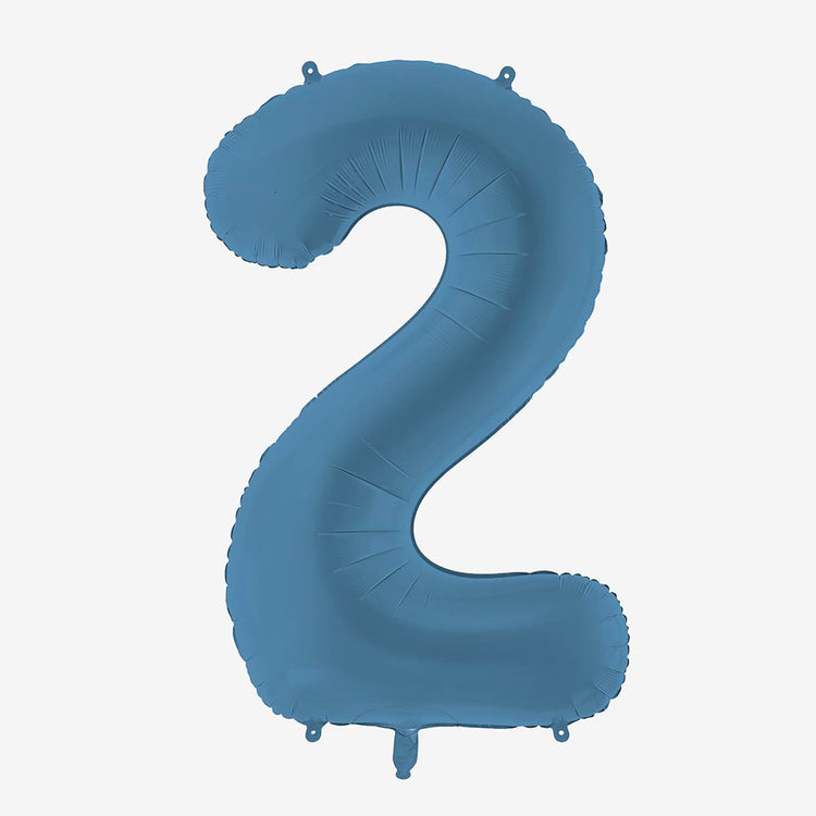 Ballon chiffre bleu métal pour fête enfant ou adulte