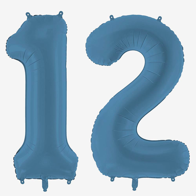 Ballon chiffre bleu pétrole pour anniversaire garçon
