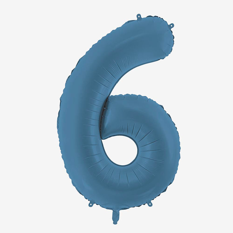 Ballon helium bleu chiffre pour anniversaire stylé