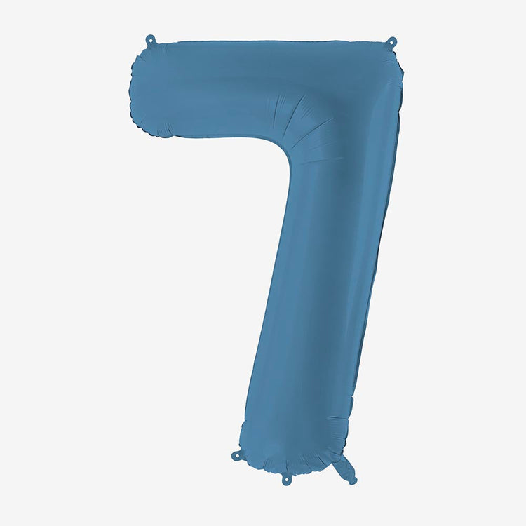 Ballon chiffre gonflable bleu pétrole pour déco