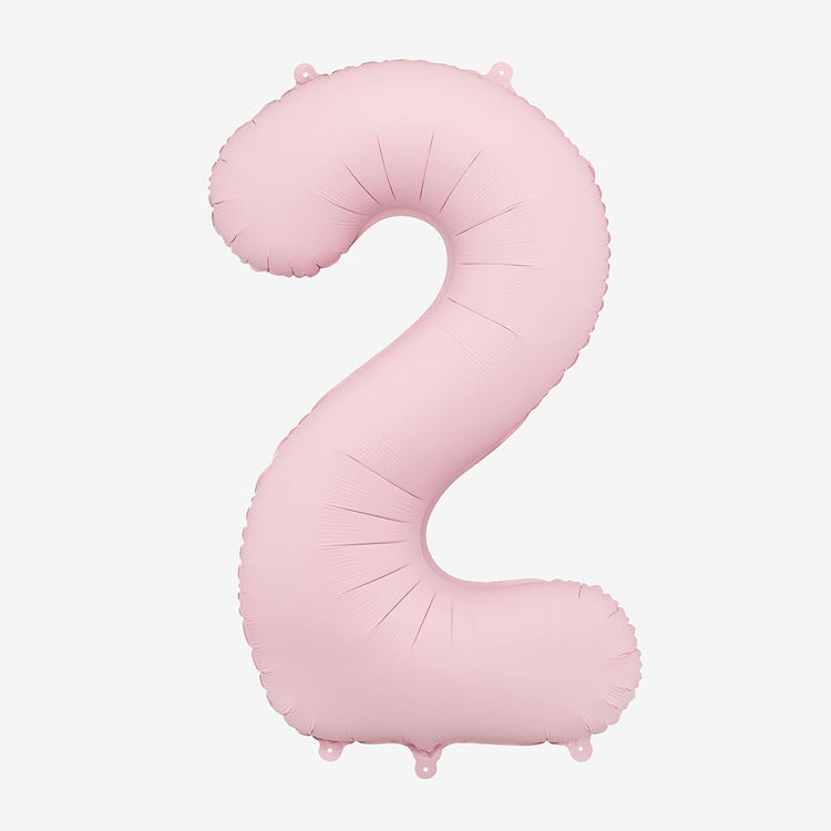 Ballon chiffre pastel rose pour déco de gâteau