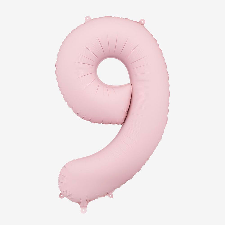 Grand chiffre rose hélium pour fête princesse