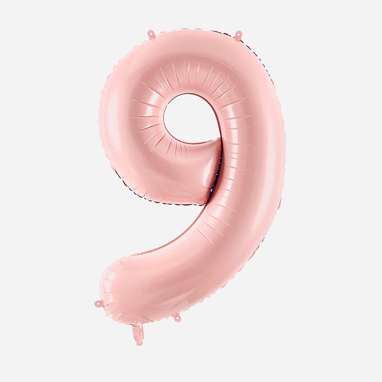 Idee deco anniversaire : ballon helium chiffre rose clair géant