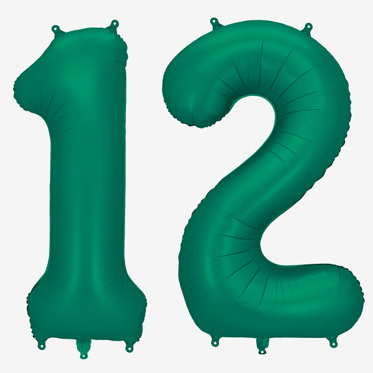 Ballon géant chiffre vert bouteille, pour fête naturelle