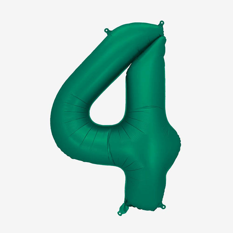 Ballon hélium vert bouteille, chiffre pour déco anniversaire ou baptème