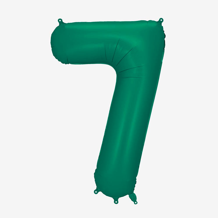 Ballon chiffre hélium vert bouteille, look élégant et sobre