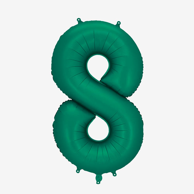 Ballon chiffre vert foncé hélium, pour fête nature