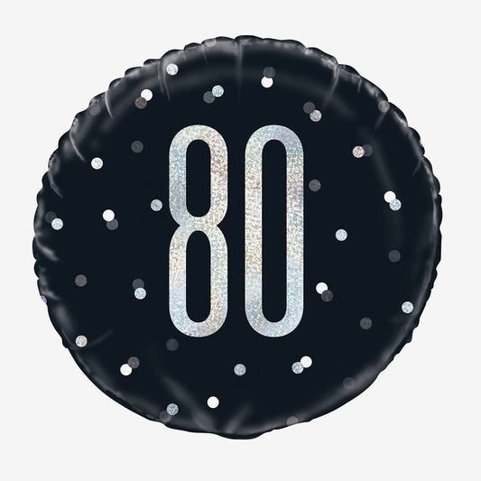 Ballon mylar 80 noir holographique pour deco ballon originale