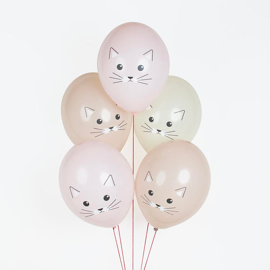 5 ballons de baudruche chat : deco anniversaire enfant animaux