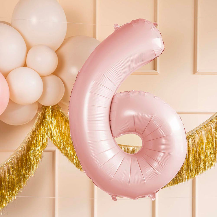 Ballon helium chiffre rose clair géant : deco anniversaire originale