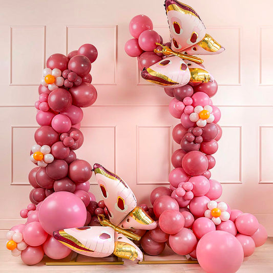 1 ballon de baudruche rond vieux rose 60cm : deco anniversaire fille