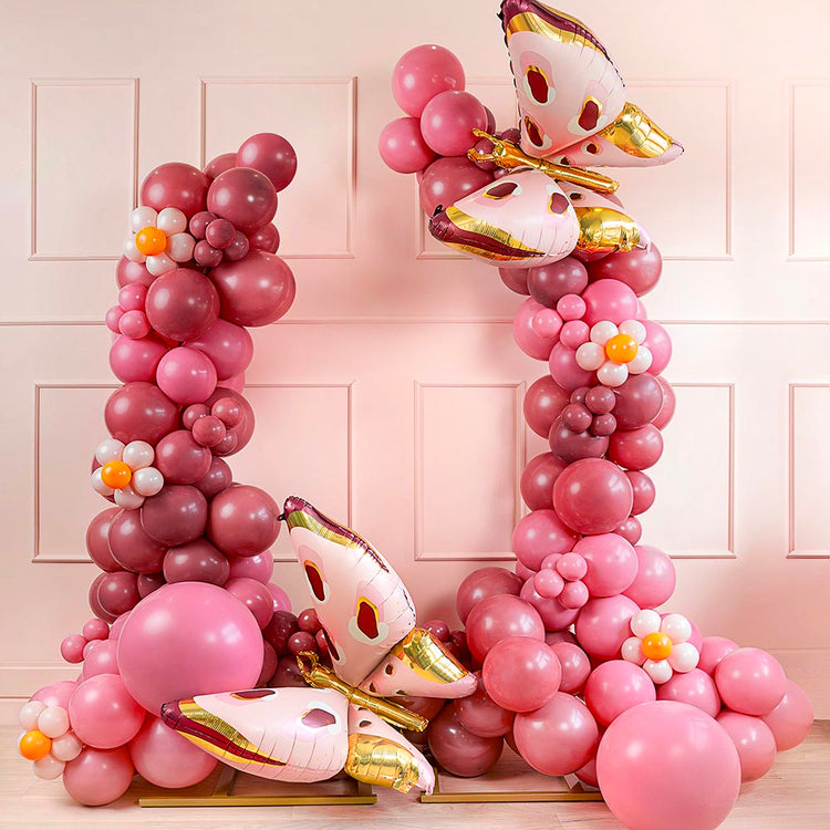 1 ballon de baudruche rond vieux rose 60cm : deco anniversaire fille