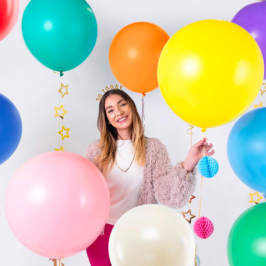 1 ballon de baudruche rond rose : deco anniversaire princesse