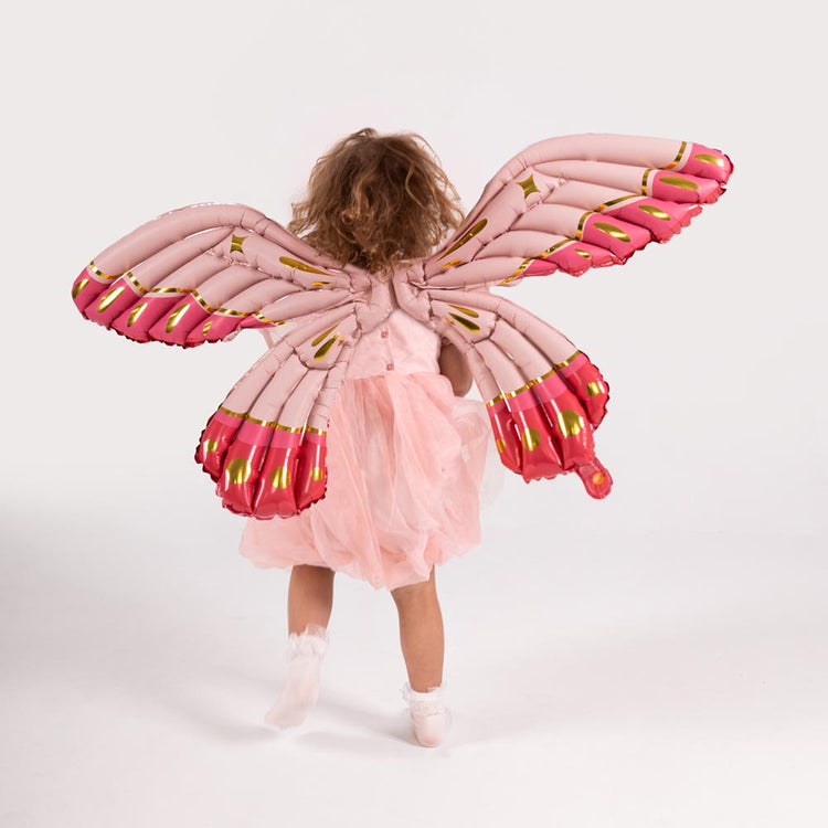 Décoration à thème : Ailes de fée roses à gonfler
