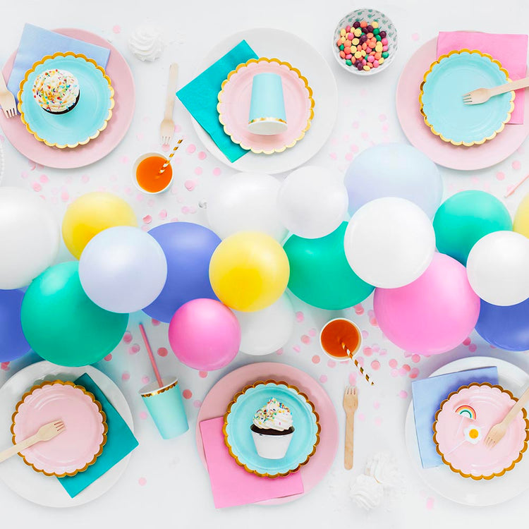 10 ballons de baudruche bleu lavande : decoration fete chic