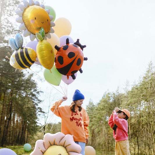 DĂ©co ballon coccinelle rouge pour anniversaire champĂȘtre