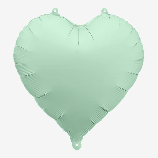 Ballon cœur vert pour anniversaire nature ou garden party