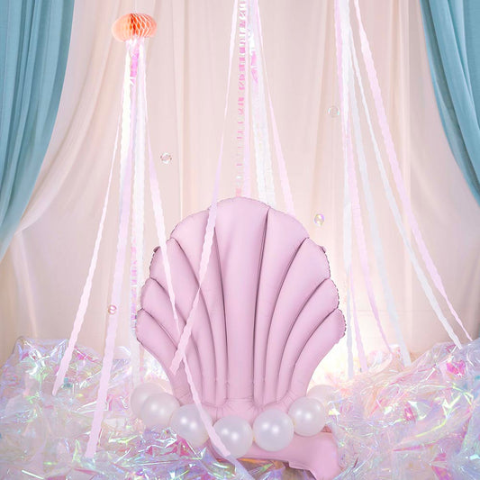 Ballon coquillage mauve, pour une fête de sirène