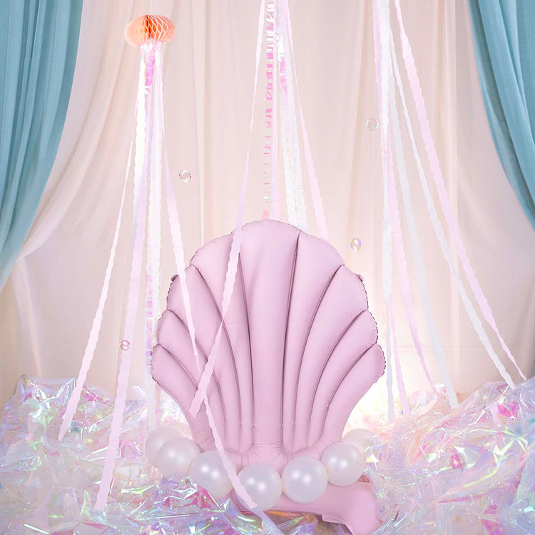 Ballon coquillage mauve, pour une fête de sirène
