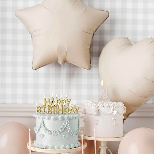 Ballon étoile couleur sable pour anniversaire bohème