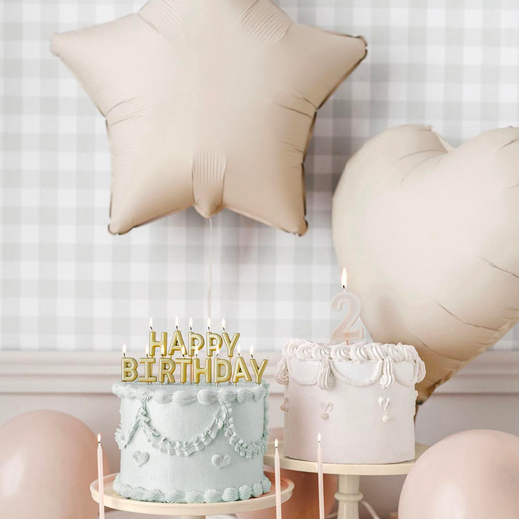 Ballon étoile couleur sable pour anniversaire bohÚme