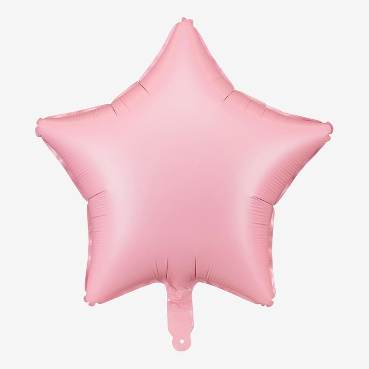 Ballon étoile rose pastel pour anniversaire ou déco girly