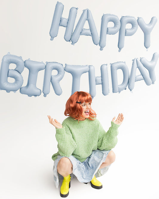 Idéal pour fêter un anniversaire garçon : Ballon Happy Birthday bleu clair