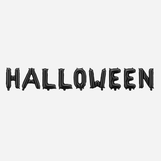 Guirlande de ballons Halloween noir : decoration fete originale