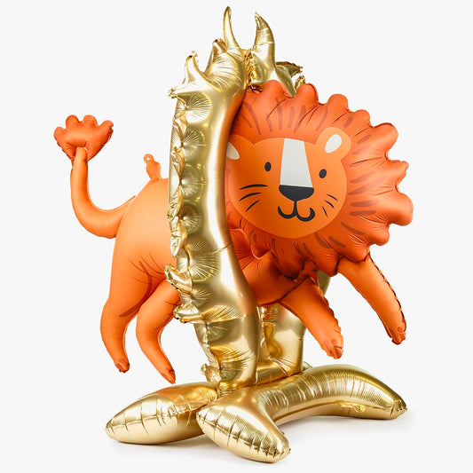 Ballon lion dans cerceau, déco majestueuse pour thème cirque