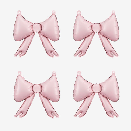 Mini ballons nœuds rose clair pour déco de fête douce