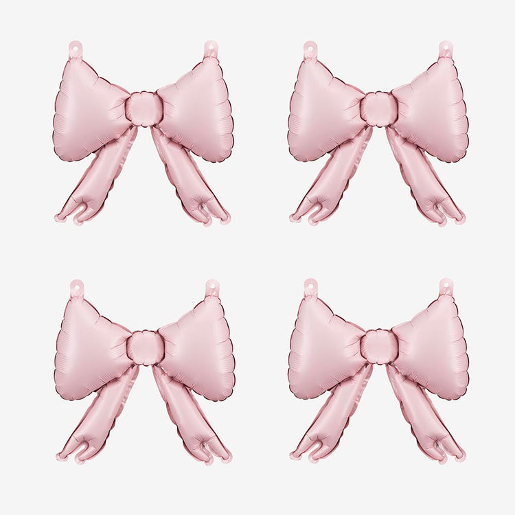 Mini ballons nĆuds rose clair pour dĂ©co de fĂȘte douce