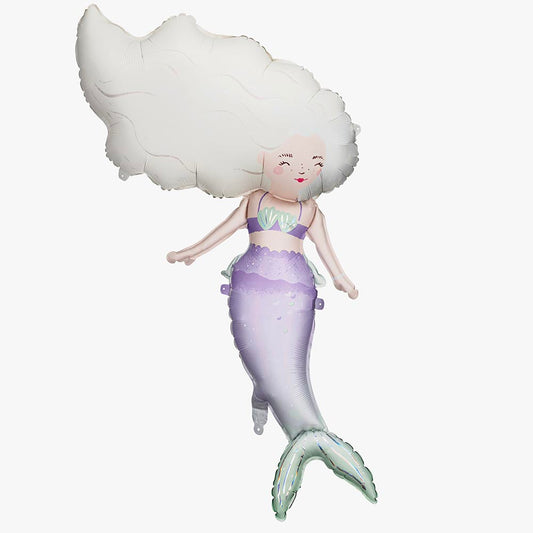 Déco ballon sirène violet pour thème océan magique