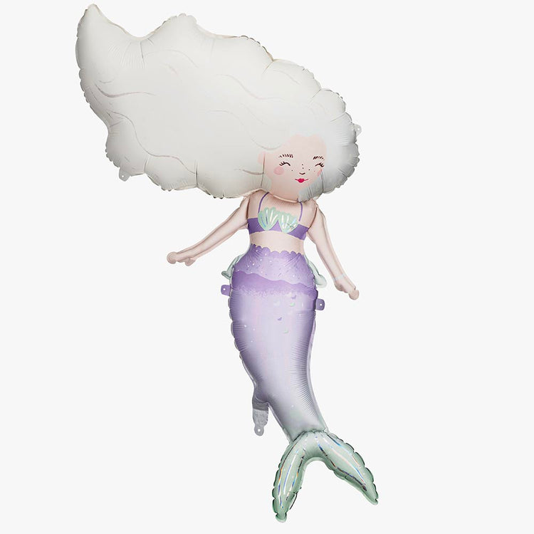 Déco ballon sirène violet pour thème océan magique