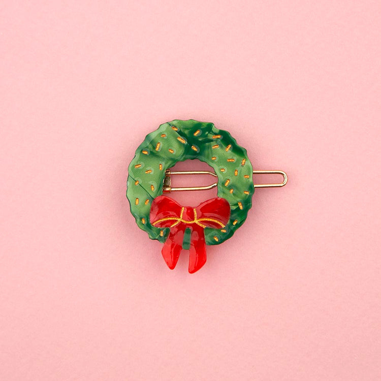 Barrette à cheveux couronne sapin idée cadeau pour Noël